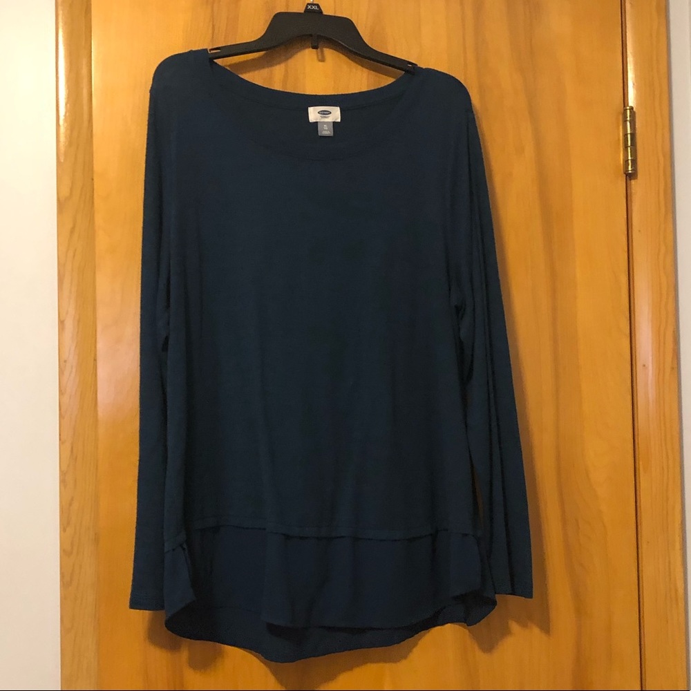 Old Navy Teal Tunic w/ faux layer Sz XL pretty
